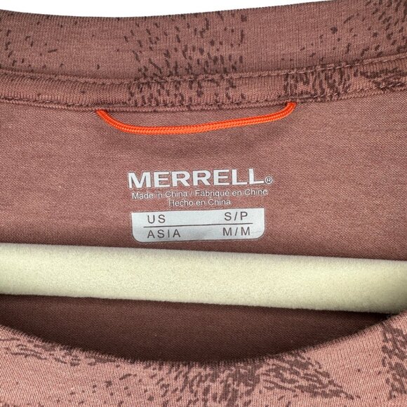 Merrell Knit Casual Midi Dress Burlwood Prism Print with Pockets Size Small - Picture 3 of 6